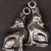 TWO Silver Plated Charms. Howling WOLF. Coyote. FREE Gift with Order.