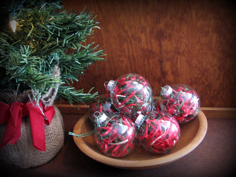 Glass Ball Filled Christmas Ornaments