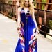 RESERVED for Wendy Jo Azure Aztec Braided Halter Jersey Glam Gown