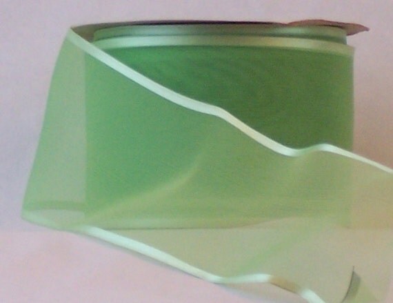 wired ribbon 3 lime green sheer satin edge by wired ribbon 3 lime green sheer satin edge by