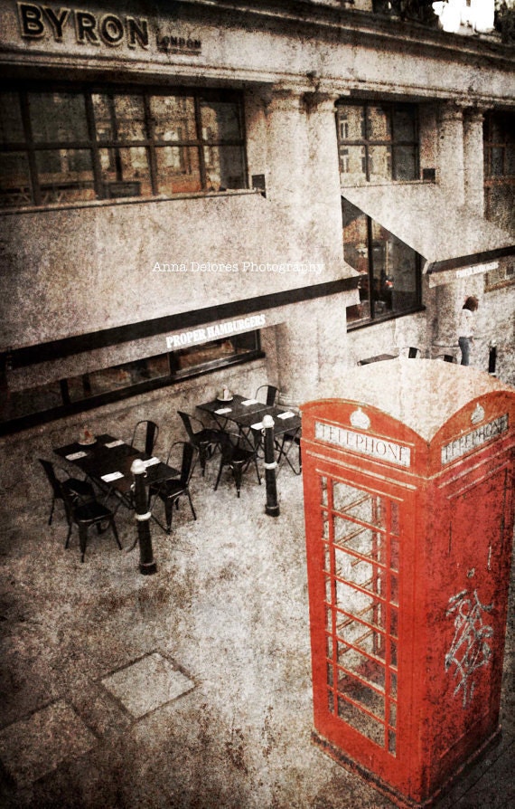 Red Telephone Booth in London, England - Fine Art Photography 8x10" Matte Print, Red Telephone Box, London Icon