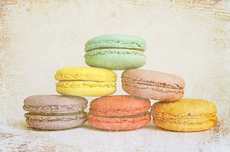 Macarons no. 3, Macaroon Cookies in Lovely Pastel Colors - Fine Art Photography 8x10" Matte Photo Print