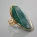Jade Stone on Gold Copper Wire Wrapped Ring