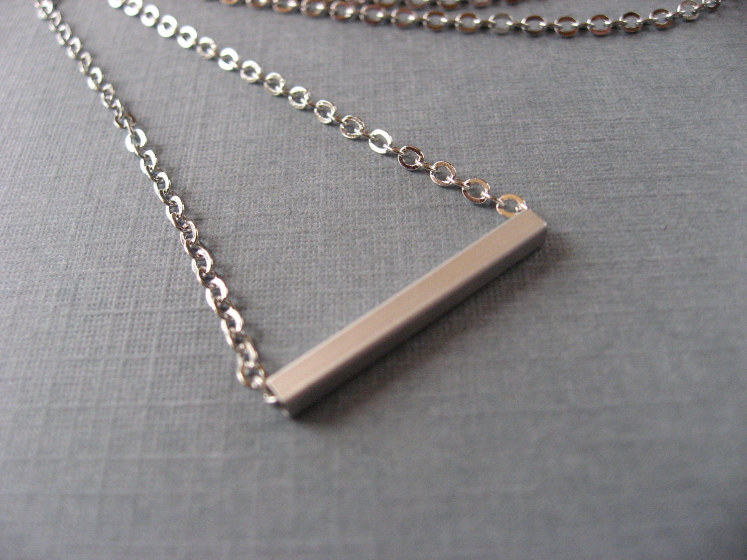 Tiny Silver Bar Necklace, Delicate Choker, minimal, casual, everyday
