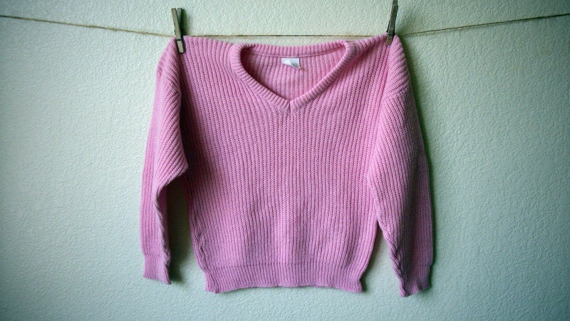 FREE SHIPPING Vintage Oversized Pink Sweater