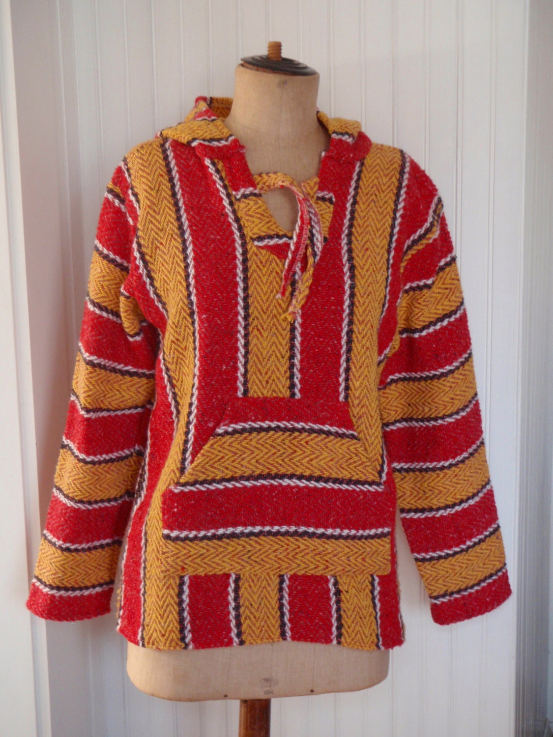 RESERVED for Gina Vintage Baja Hoodie/ by sweetrefrainvintage