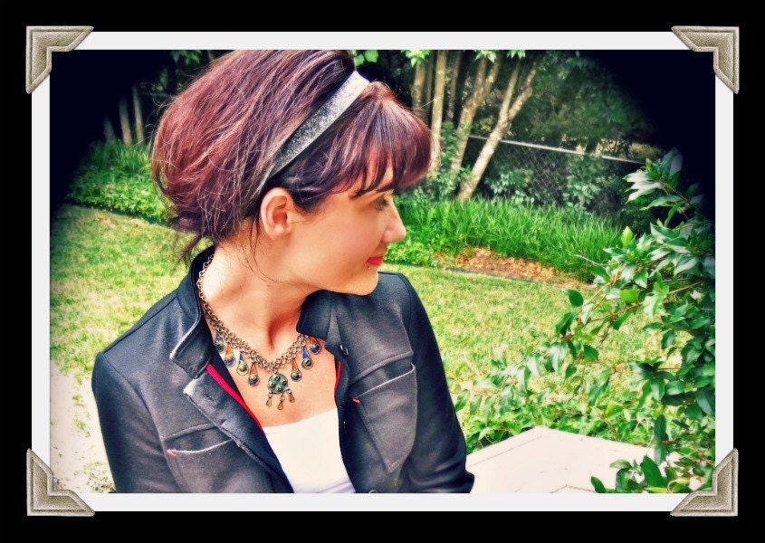 Antique Tribal Moroccan Renaissance Necklace RARE Silver Bib Necklace