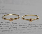 Set of two letter initial rings lowercase 18k goldplated