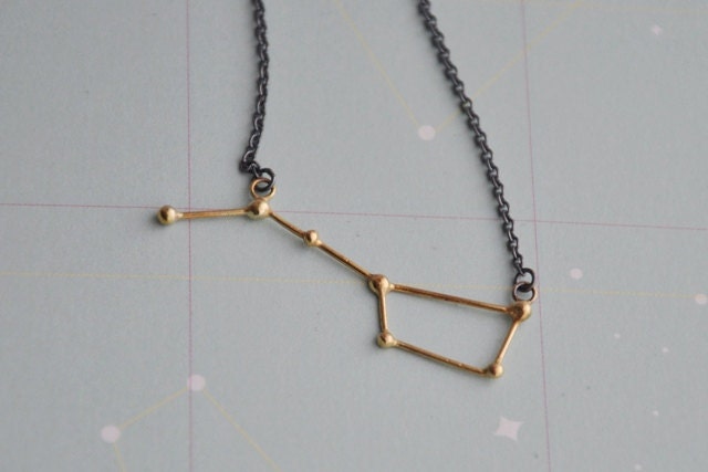 Ursa Major / Big dipper necklace 18k goldplated and sterling silver