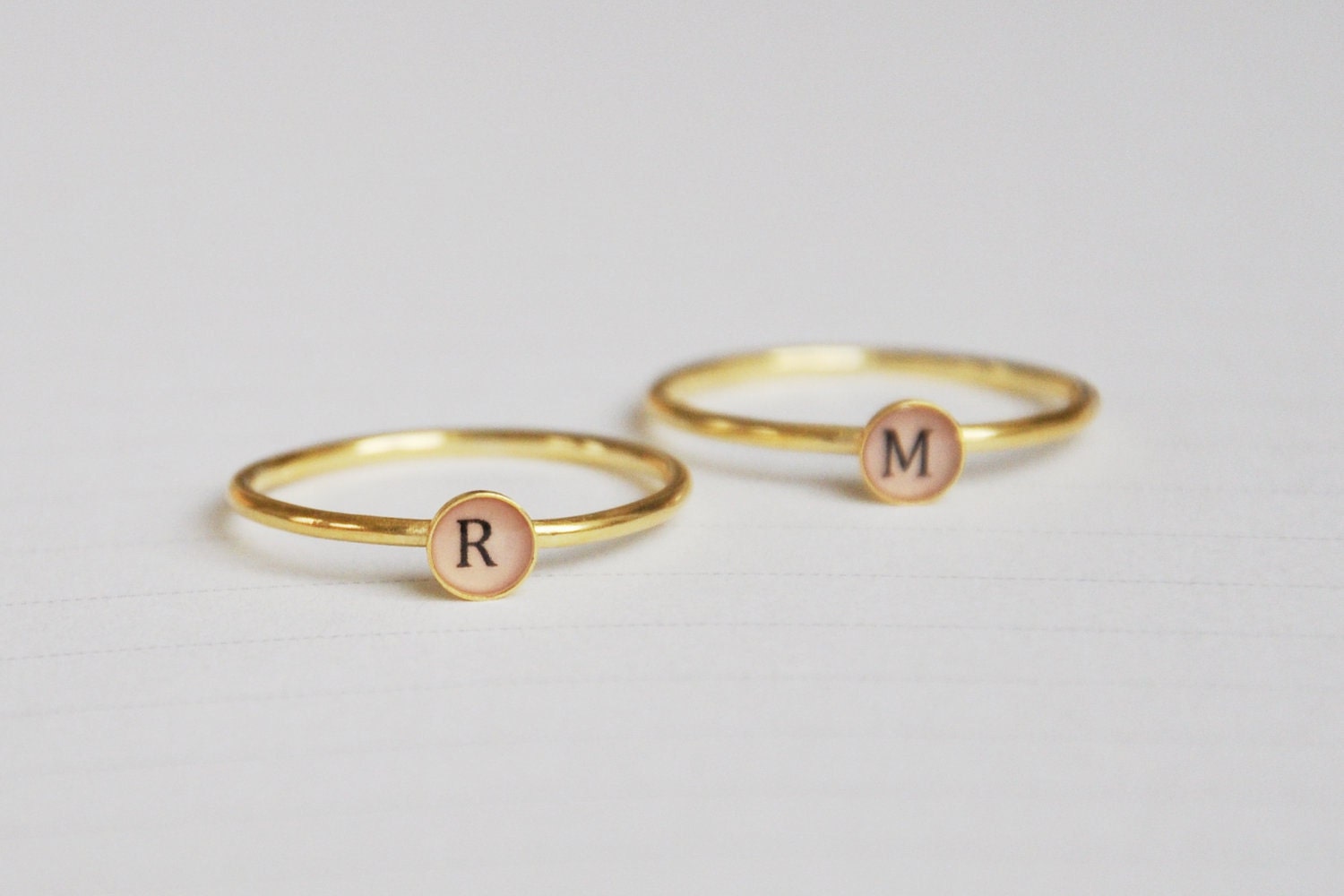 Letter initial ring uppercase 18k goldplated
