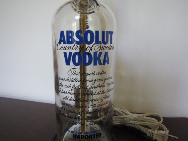 Absolut Vodka Bottle Man Cave Lamp