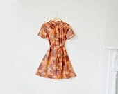 Orange and Brown A-Line Dress