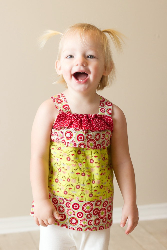 Girl's Top PDF Sewing Pattern - The Chelsea Ruffle Top Sizes 18m-5T
