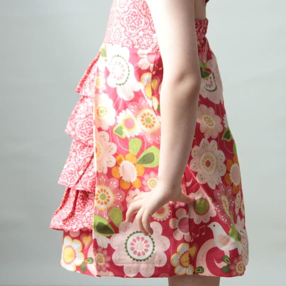 Girl's Dress PDF Sewing Pattern - Pleats and Ruffles Dress Size 1-5