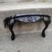 Black Hollywood Regency Footed Display Shelf