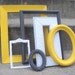 Yellow White and Gray Frame Set Ornate