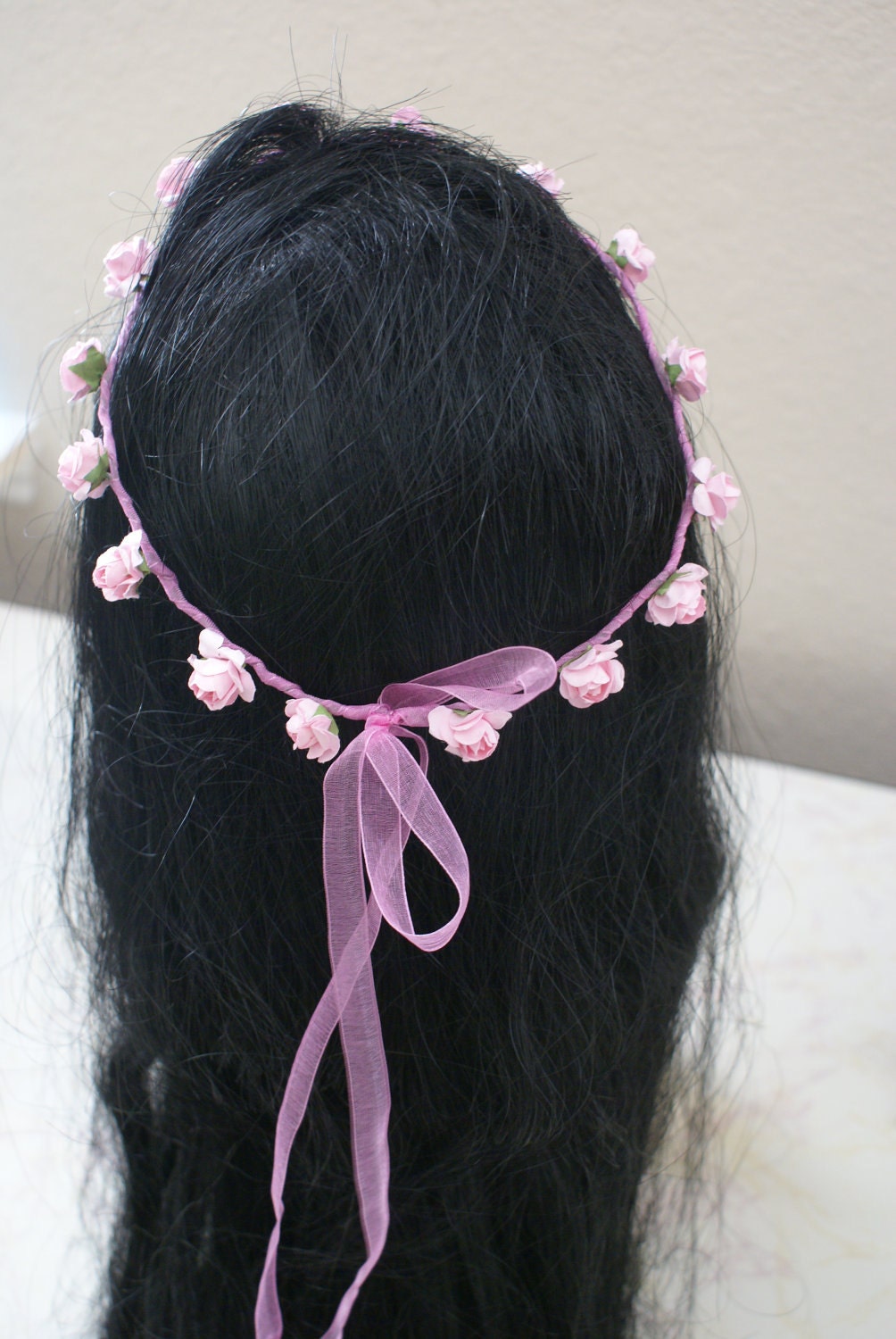 Head band , crown with pink flower