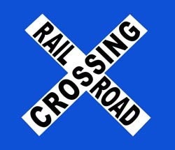 Railroad Tin Sign - 040 Crossbuck Sign //  Railroad Crossing