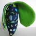 Dachshund Toy Dog with Blue and Green Polka Dots