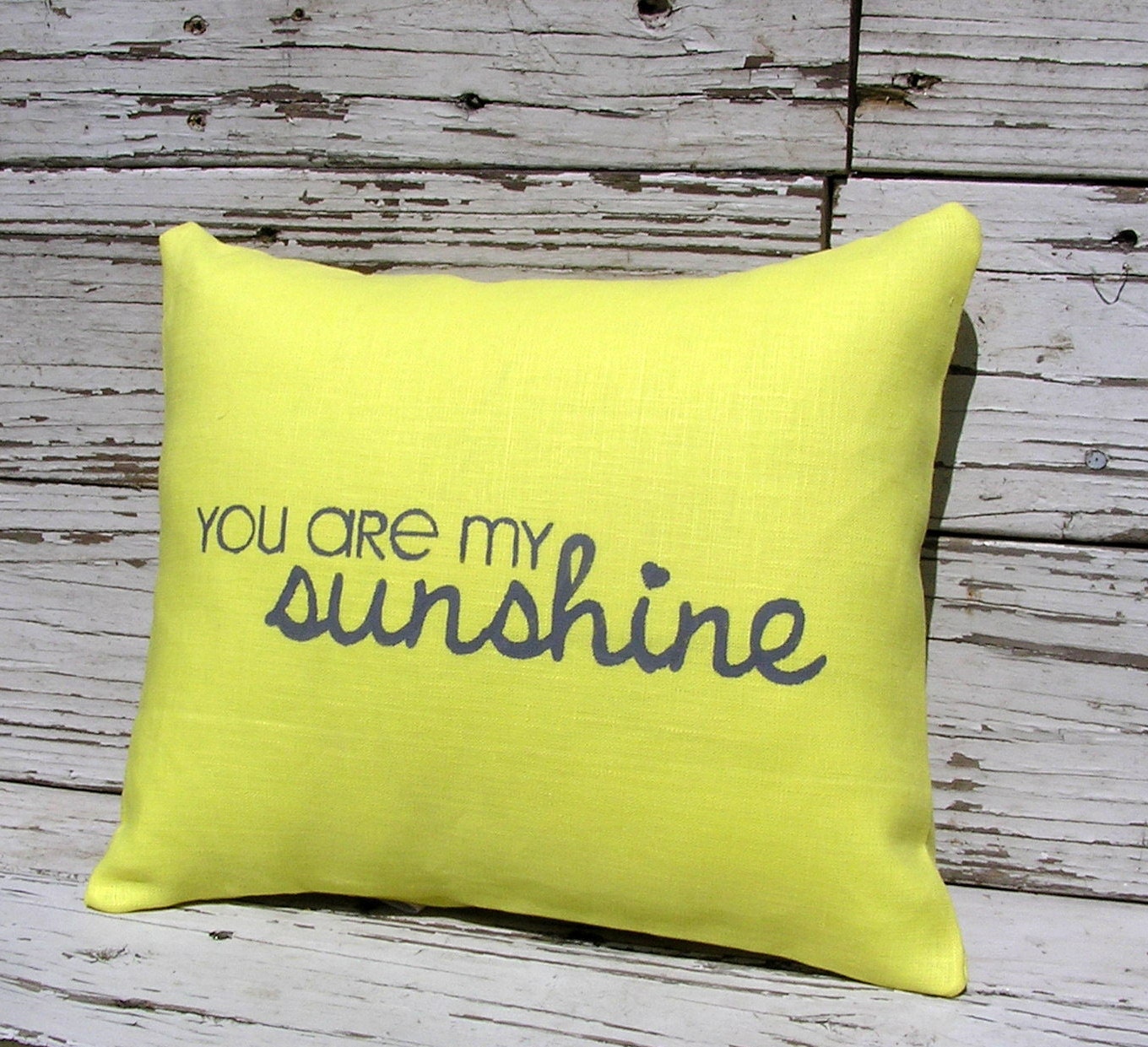 Yellow and Gray Linen Pillow Cover