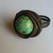Blue Green Turquoise and Vintage Ranch Wire Ring Bird's Nest Handcrafted