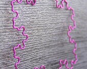 Fractal Necklace - Koch Snowflake Outline in Fuchsia