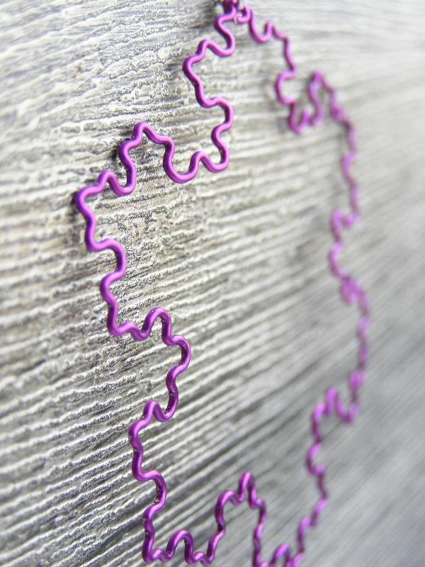 Fractal Necklace - Koch Snowflake Outline in Amethyst
