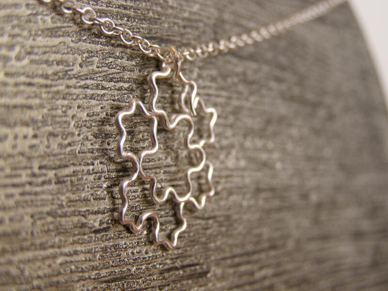 Fractal Necklace inspired by Koch Snowflake in Silver