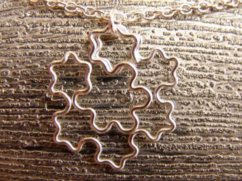 Fractal Necklace inspired by Koch Snowflake in Silver