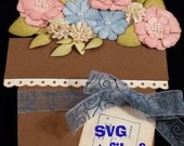 Flower pot card template and svg cut file