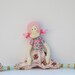 Cloth doll,softie,stuffed doll, cute textile doll for little girls. Handmade child friendly fabric doll in pink, plushie.Gift for girls.