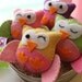 Mini Felt Plush Owls - Owl Ornament - Party or Baby Shower Favors - Colors and Quantity of your Choice