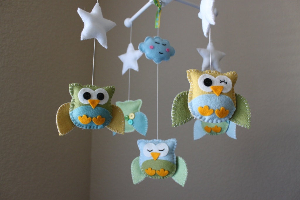 Baby Crib Mobile - Baby Mobile - Decorative Baby Nursery Crib Mobile - "Five Little Friends Matching your Room" Design