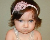 20% off entire order...Rhinestone Beaded Headband, Couture Crystal Wedding Headpiece, baby headbands, newborn headbands, photo prop