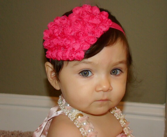 SALE...Baby Headband - Infant Headband -Toddler Headband - Newborn Headband...Love Collection Hot Pink heart headband....