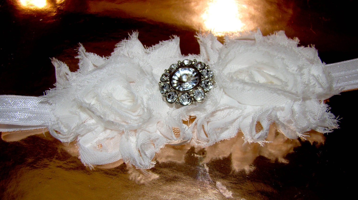Baby headband- White rosette rhinestone headband, baby headbands, newborn headbands,Flower Headband - Baby Girl Headbands