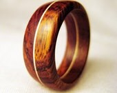 Wood Band Ring - Cocobolo and Desert Ironwood Wooden Ring