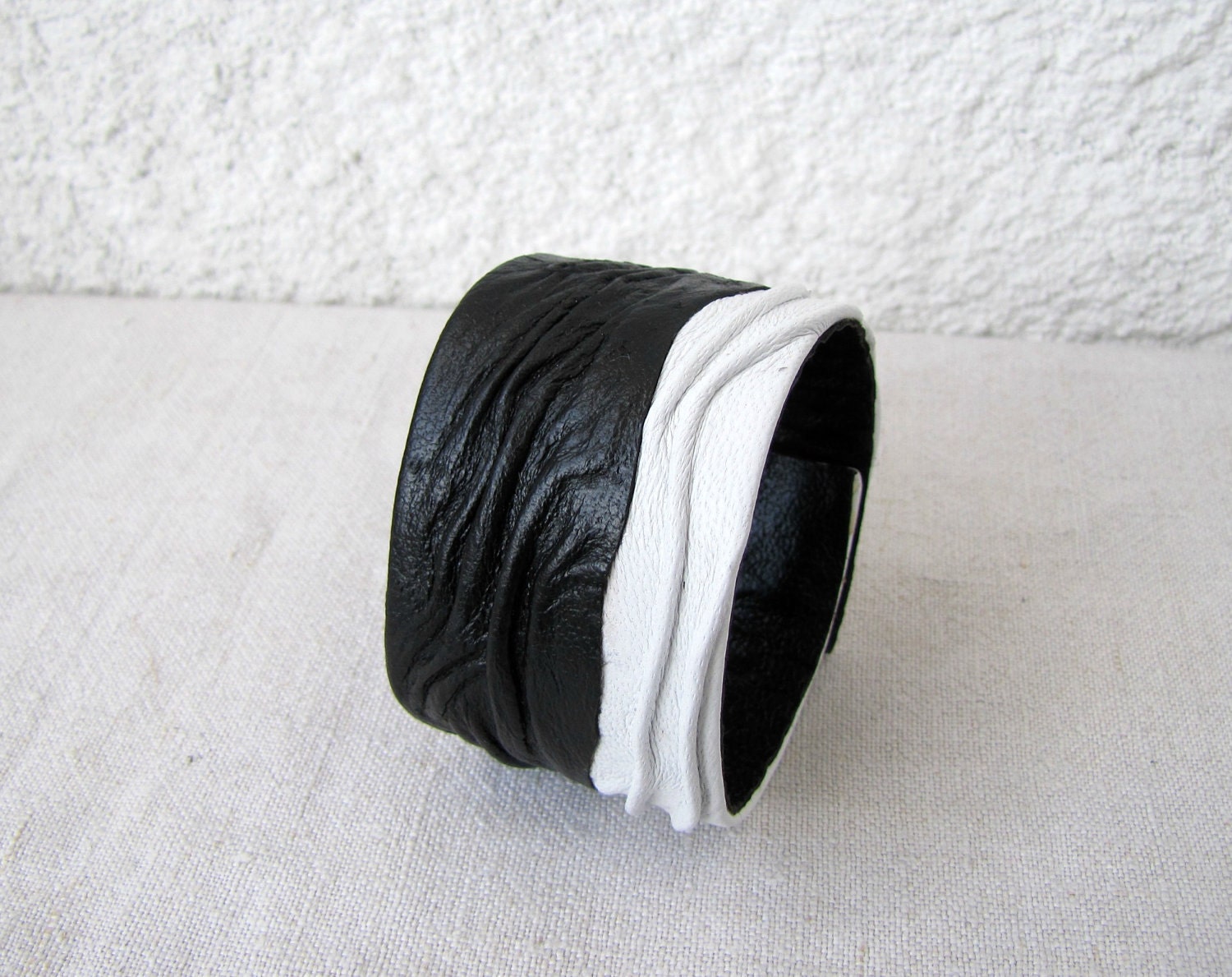 Black and White, Contrast, fashionable leather cuff bracelet