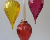 Set of Three Mini Ornament - Jewel Color Series with Clear Hook 1 : Disaster Relief