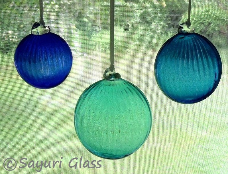 Set of Three Suncatsher - Cobalt, Aquamarine, Sapphire : DISASTER RELIEF