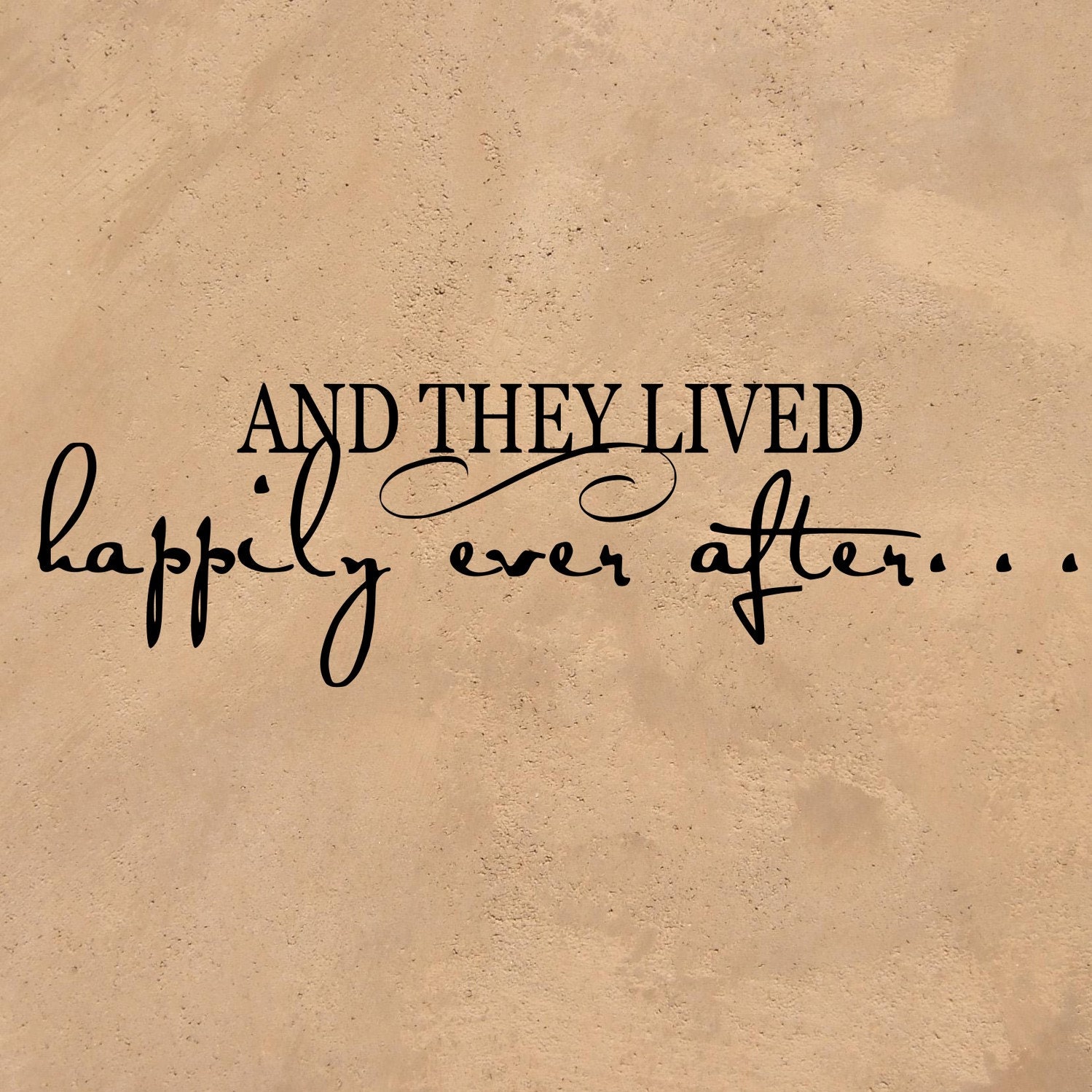 And They Lived Happily Ever After.. - LARGE Vinyl Wall Decal Sticker for Wall Tile or Frame 36" x 10.5"