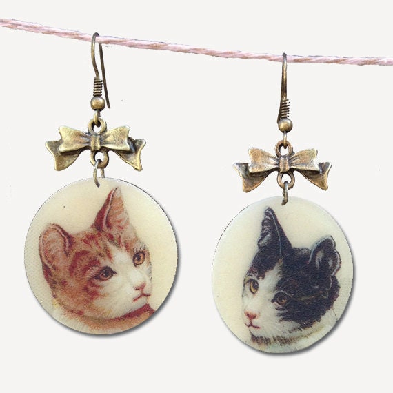  Earrings on Boredass Cats Bow Earrings By Beijobrasil On Etsy