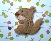 1pc - Brown Chipmunk Felt Applique - 55x60mm - made to order