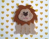1pc - Brown Lion Felt Appliques - 53 x 45mm - made to order