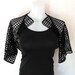 Gothic Black Short Kimono Sleeves Lace Bridal Shrug Bolero