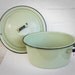 Vintage Enamelware Covered Pot in Sage Green