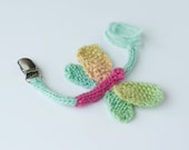 Hand Knit Dragonfly Pacifier Holder
