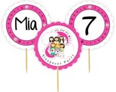 Personalized Cartoon Character Cake Toppers (Birthday - BFF - Sleepover Party -  Baby - Graduation)