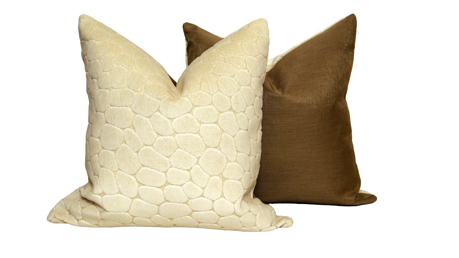 Creme Velour Pebble Pillow