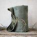 Vintage Sage Military Blanket with Yellow Stripe